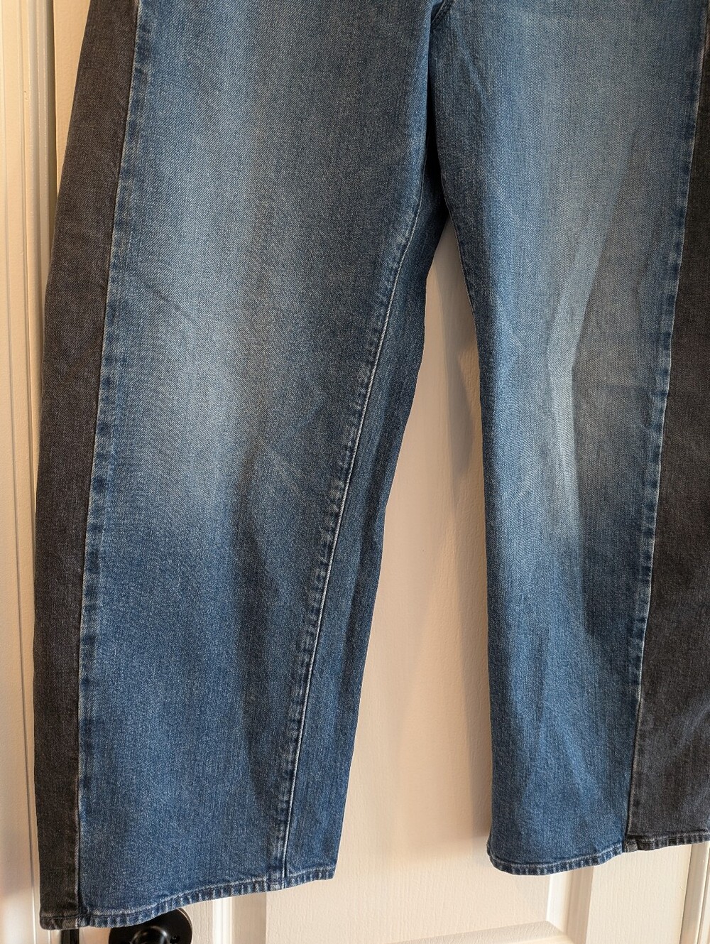 Mother Superior Half Pipe Flood Barrel Leg Jeans Black & Blue Denim Wash Size 31 - Picture 6 of 15